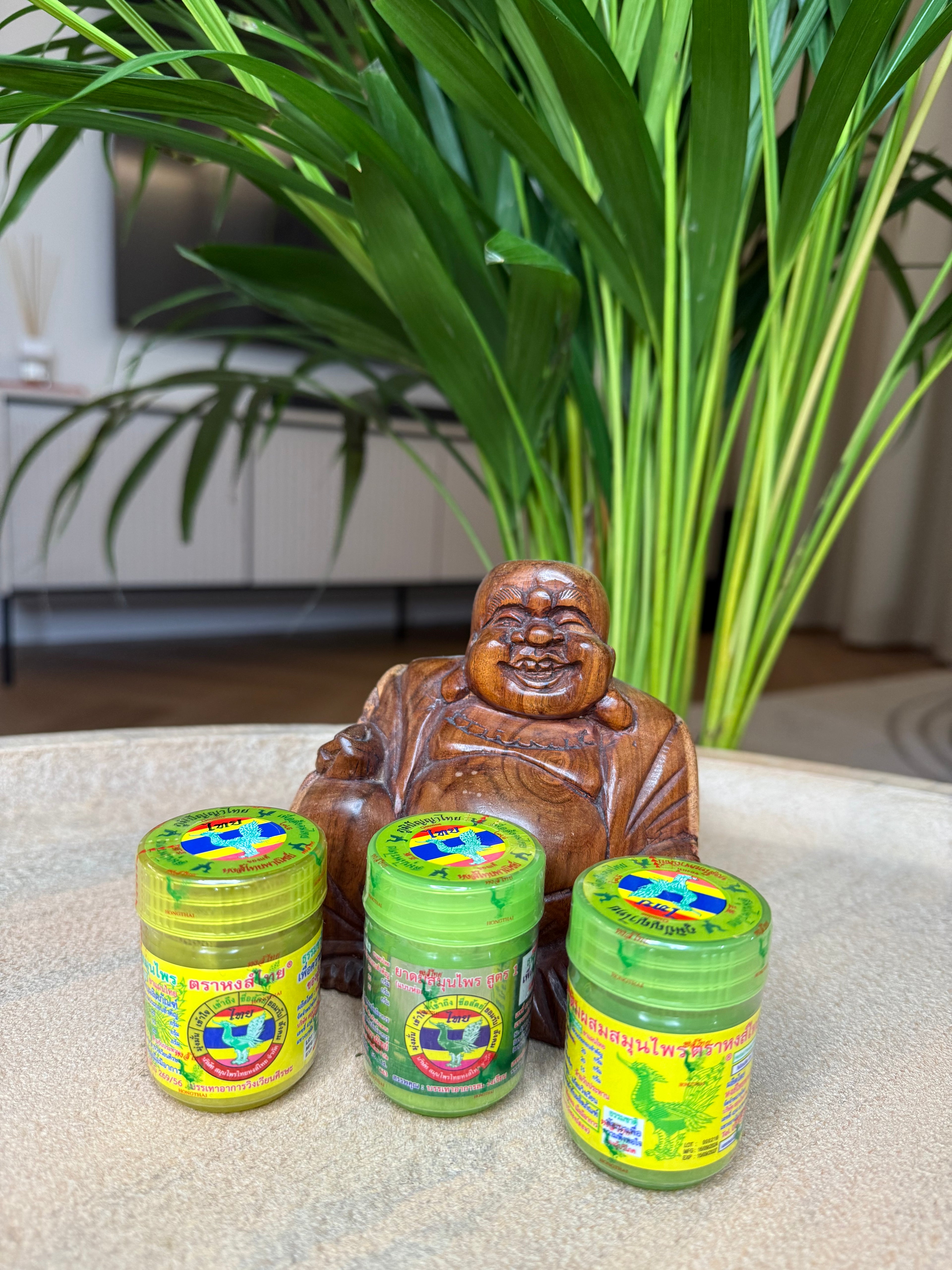 „Hong Thai“ žolelių inhaliatorių rinkinys – Geltonas (100 g) + Žalias (95 g) + Žalias (60 g)